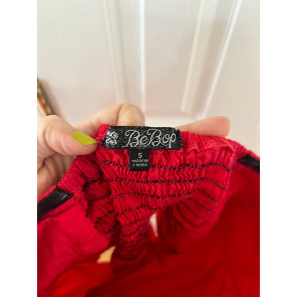 Bebop Babydoll Strapless Red Pin Tuck Pleat Micro Mini Dress Coquette Y2K Twee - Picture 5 of 6